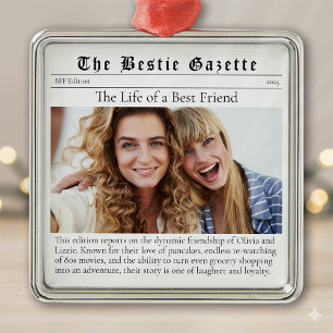 Ornamento De Metal Bestie Photo Keepsasasasaem Jornal Engraçado