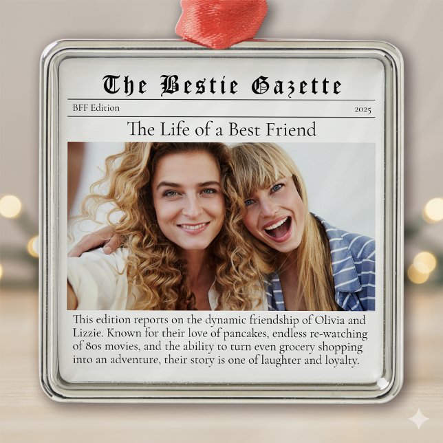 Ornamento De Metal Bestie Photo Keepsasasasaem Jornal Engraçado (Criador carregado)