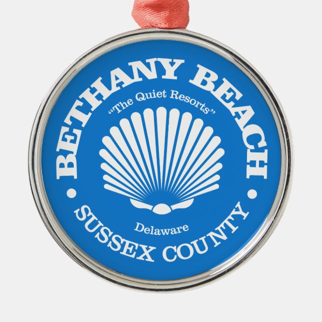 Ornamento De Metal Bethany Beach (concha) (Frente)