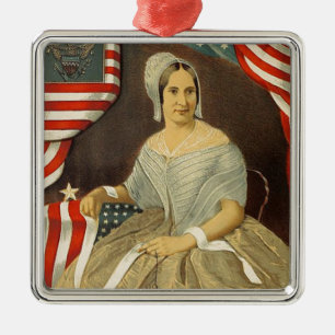 Ornamento De Metal Betsy Ross First American Flag Vintage Retrato EUA