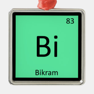 Ornamento De Metal Bi - Bikram Yoga Química Tabela Periódica Símbolo