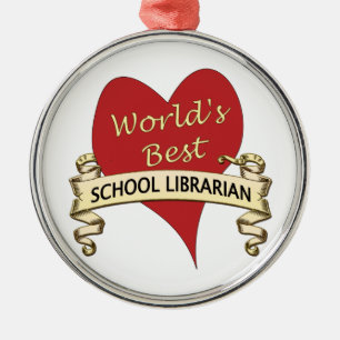 Ornamento De Metal Bibliotecário de escola do mundo o melhor
