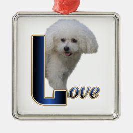 Ornamento De Metal Bichon Frise Love