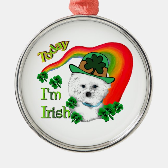 Ornamento De Metal Bichon Frise St Patricks (Frente)