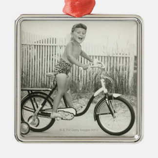 Ornamento De Metal Bicicleta da equitação da menina