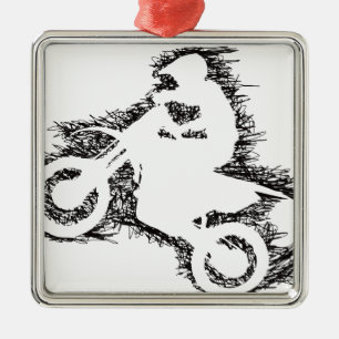 Ornamento De Metal BICICLETA da SUJEIRA (preto do scribble)