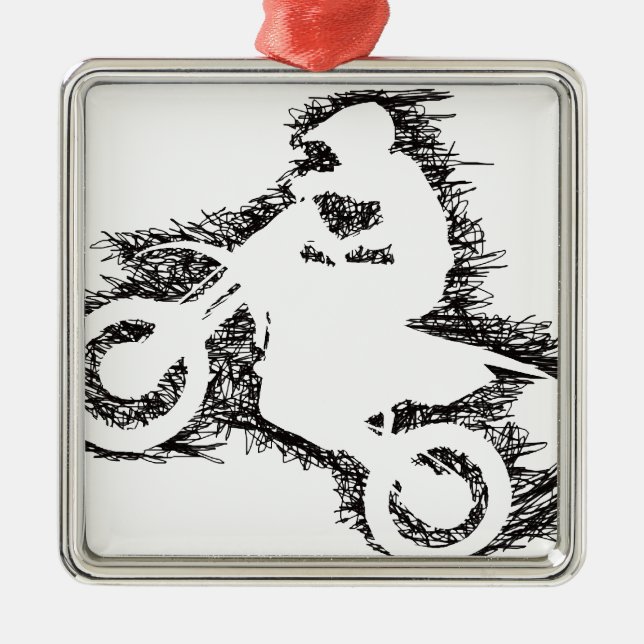 Ornamento De Metal BICICLETA da SUJEIRA (preto do scribble) (Frente)