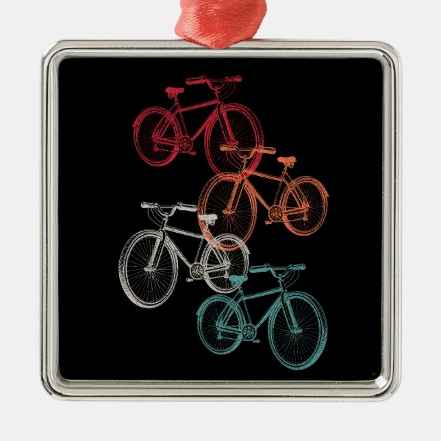 Ornamento De Metal Bicicletas coloridas (Frente)