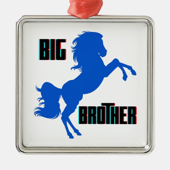 Ornamento De Metal Big Brother Horse Rearing (Frente)