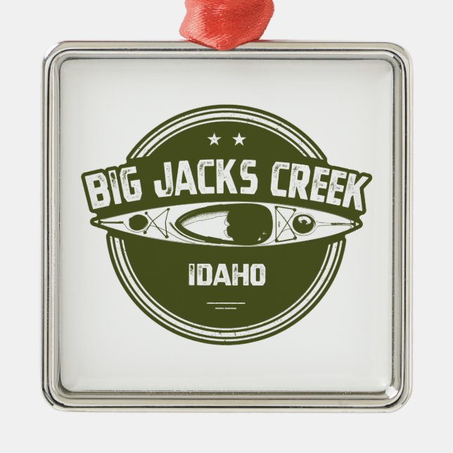 Ornamento De Metal Big Jacks Creek Wild E Rio Cênico Idaho Kayaki (Frente)