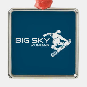Ornamento De Metal Big Sky Resort Montana Snowboarder