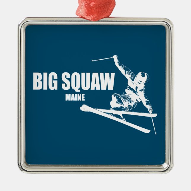 Ornamento De Metal Big Squaw Maine Skier (Frente)