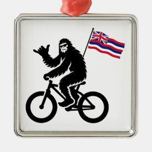 Ornamento De Metal Bigfoot Cycling Bandeira do Havaí
