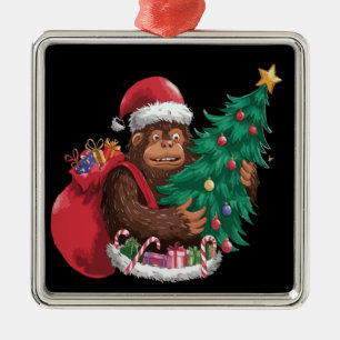 Ornamento De Metal Bigfoot Sasquatch Papai Noel Árvore de Natal Diver