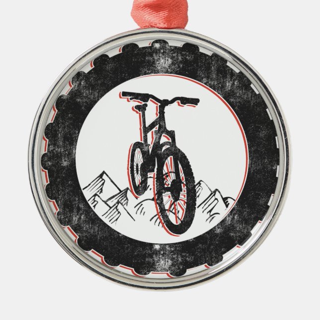 Ornamento De Metal Biking da montanha (Frente)