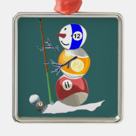 Ornamento De Metal Billiard Ball Snowman
