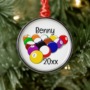 Ornamento De Metal Billiard Piscinas Balls and Cues