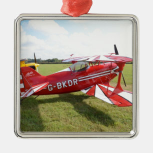 Ornamento De Metal Biplano vermelho