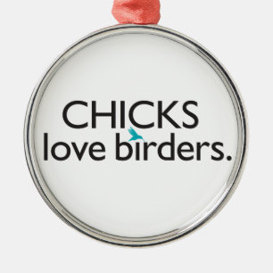 Ornamento De Metal Birders do amor dos pintinhos