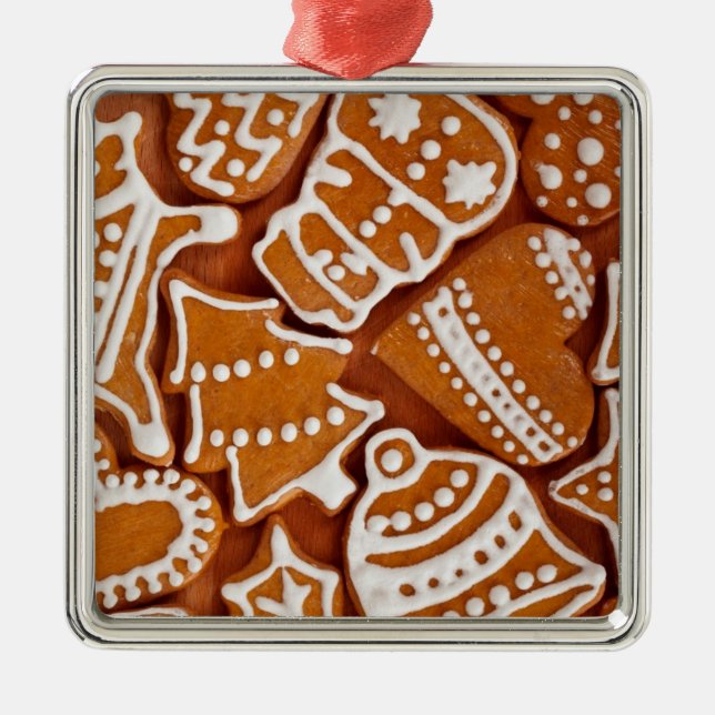 Ornamento De Metal Biscoitos de pão de Natal (Frente)
