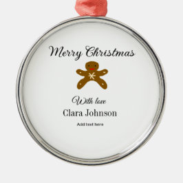 Ornamento De Metal Biscoitos marrons de Natal felizes adicionam nome 