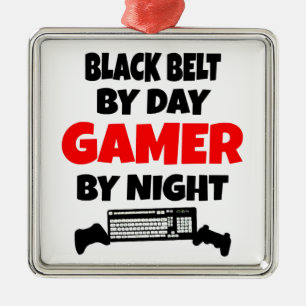 Ornamento De Metal Black Belt por Day Gamer by Night