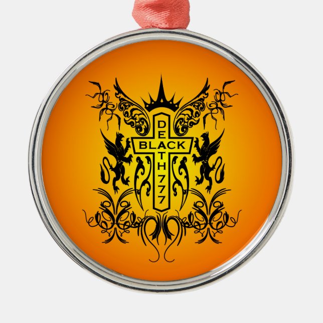 Ornamento De Metal Black Death 777 - Cross (Frente)