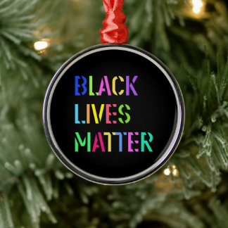 Ornamento De Metal Black Lives Matter Stencil 01 Vários Estilos