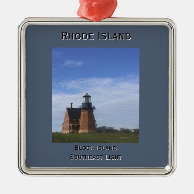 Ornamento De Metal Block Island Southeast Light Ornament (Frente)