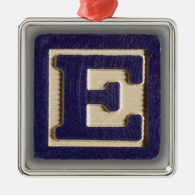 Ornamento De Metal Bloco E do brinquedo do alfabeto (Frente)