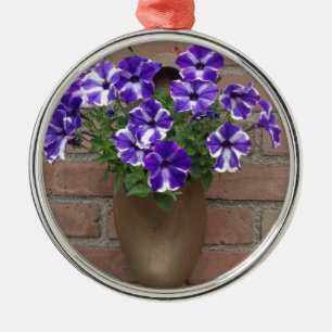 Ornamento De Metal Blogue Holandês com Violeta Azul Roxo na Parede