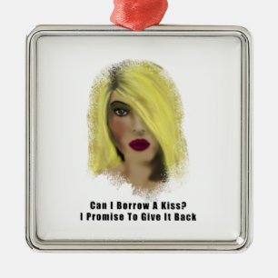 Ornamento De Metal Blona Bombshell Mulher empresta Um Beijo