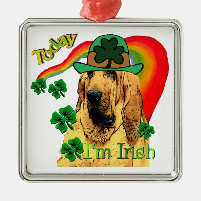 Ornamento De Metal Bloodhound st Patricks (Frente)