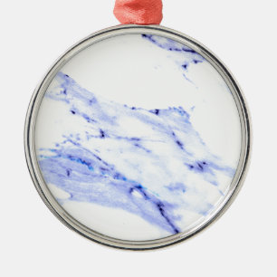 Ornamento De Metal Blue and White Marble