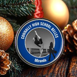 Ornamento De Metal Blue Drill Team Photo High School Dancer Christmas