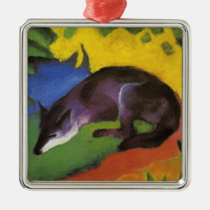 Ornamento De Metal Blue Fox (por Franz Marc) Cerâmica Ornament