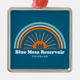 Ornamento De Metal Blue Mesa Reservoir Colorado Rainbow