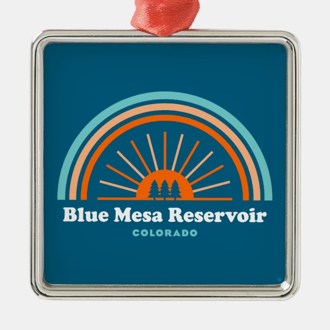 Ornamento De Metal Blue Mesa Reservoir Colorado Rainbow (Frente)