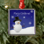 Ornamento De Metal Blue Snowman Winter Scene Cerâmica Ornament<br><div class="desc">Adicione um toque caprichoso à sua árvore de Natal nesta temporada de Natal com um Ornamento Cerâmico de Cena de inverno Blue Snowman. O design de ornamento apresenta um feliz boneco de neve em uma cena de neve contra um fundo azul real adornado com flocos de neve de cor correspondente....</div>