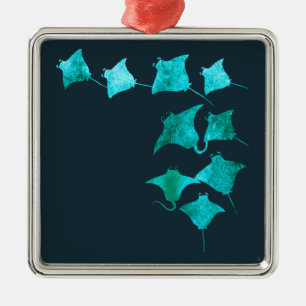 Ornamento De Metal Blue Stingrays