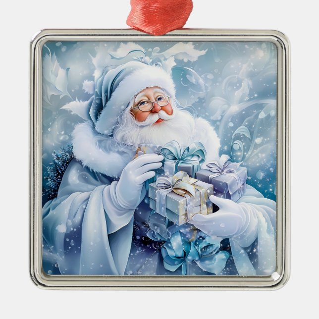 Ornamento De Metal Blue Winter Ornament (Frente)
