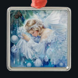Ornamento De Metal Blue Winter Ornament<br><div class="desc">ornamento azul de inverno</div>