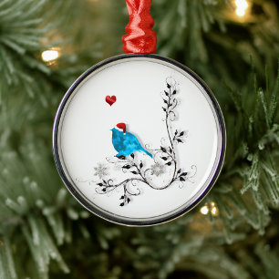 Ornamento De Metal Bluebird No Natal