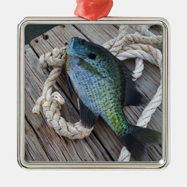 Ornamento De Metal bluegill no doca (Frente)