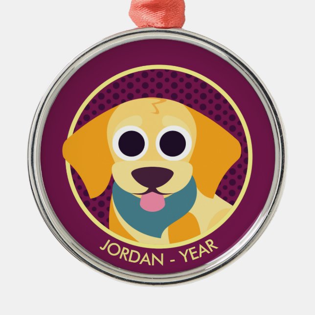 Ornamento De Metal BO o cão (Frente)