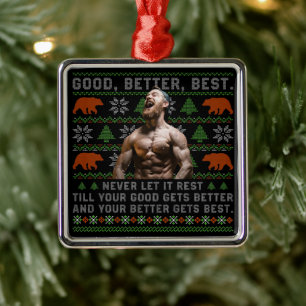 Ornamento De Metal Boa Melhor Melhor Roupas de Natal Feias Fotos Pers