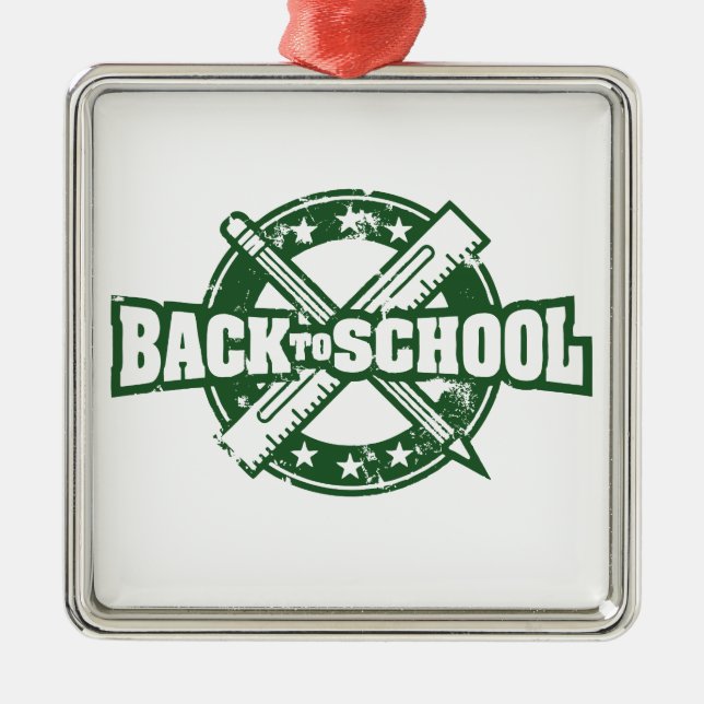Ornamento De Metal Boa vinda de volta à escola (Frente)