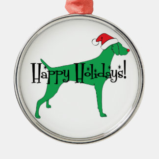 Ornamento De Metal Boas festas Weimaraner