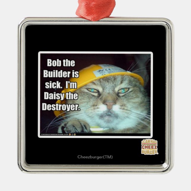 Ornamento De Metal Bob o construtor é doente (Frente)