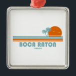 Ornamento De Metal Boca Raton Florida Sun Palm Trees<br><div class="desc">Escondida entre West Palm Beach e Miami, Boca Raton Flórida tem 2 milhas de areias protegidas por salva-vidas. As praias de visita incluem o South Inlet Park (um ponto quente de pesca que raramente está lotado) e o Red Reef Park, de quase 40 hectares, que oferece condições de natação, ronco...</div>